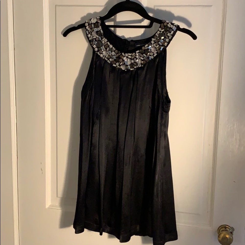 French Connection rhinestone collar top